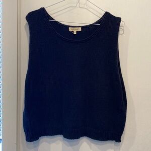 Gillian Stevens briar knit top navy blue